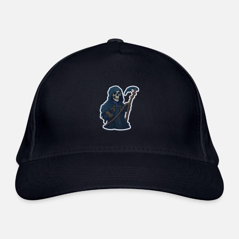 Grim Reaper Skull Halloween Organic Baseball Cap