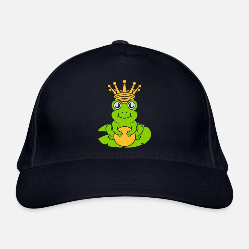 Enchanted Frog King sits water lily Organic Baseball Cap