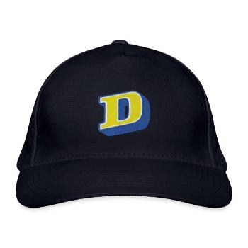 Buchstabe D Typografie - Bio-Baseballkappe - Navy - Vorne