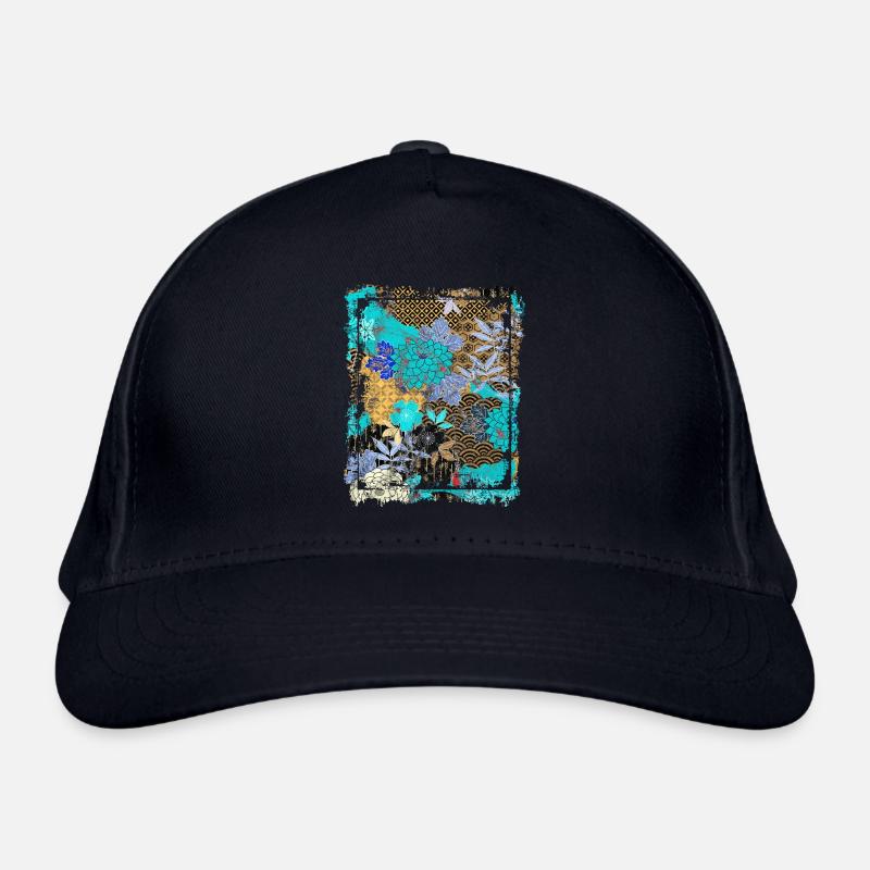 Japanese Floral Pattern Chrysanthemum Cherry Organic Baseball Cap