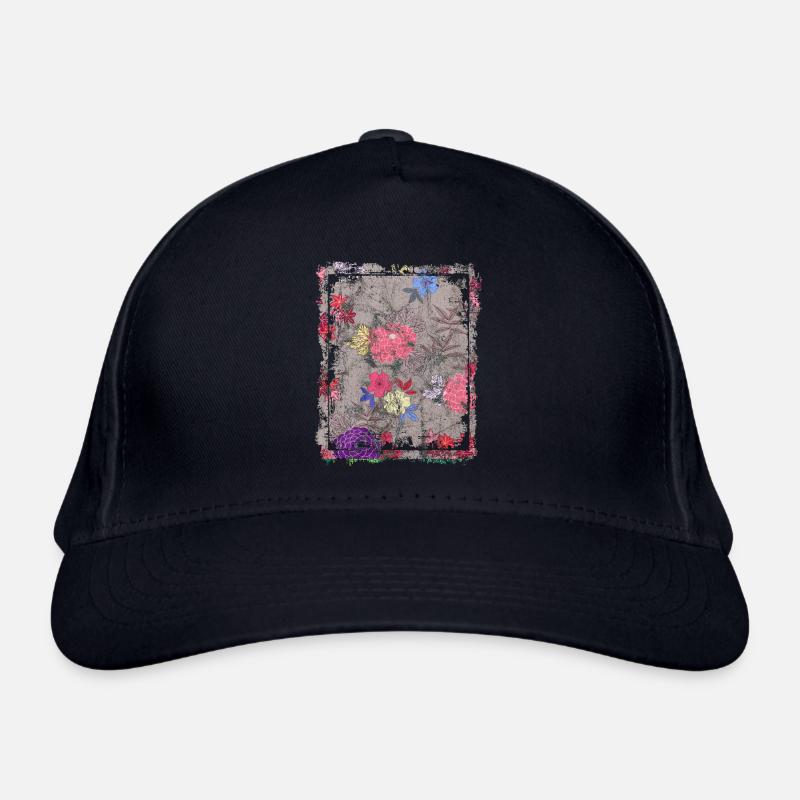 Japanese Floral Pattern Chrysanthemum Cherry Organic Baseball Cap