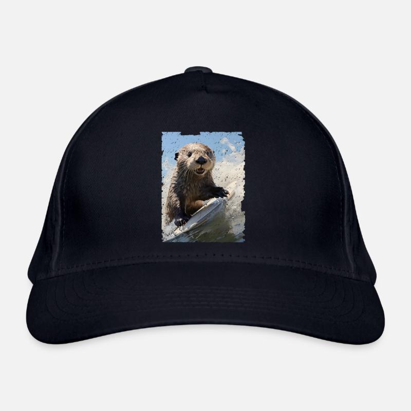 Surfing Sea Otter Bio-Baseballkappe