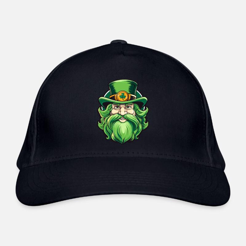 St Patricks Day Leprechaun with Top Hat With Bio-Baseballkappe