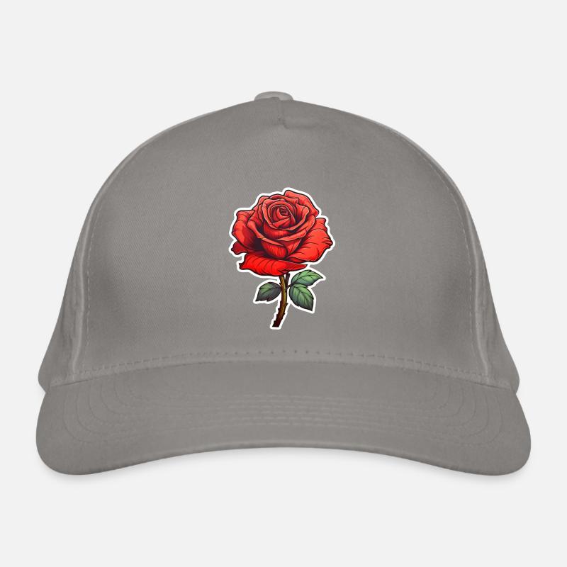 Red Rose Organic Baseball Cap