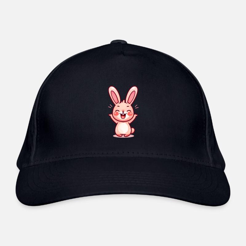 Lapin content, mignon, rose Casquette classique bio