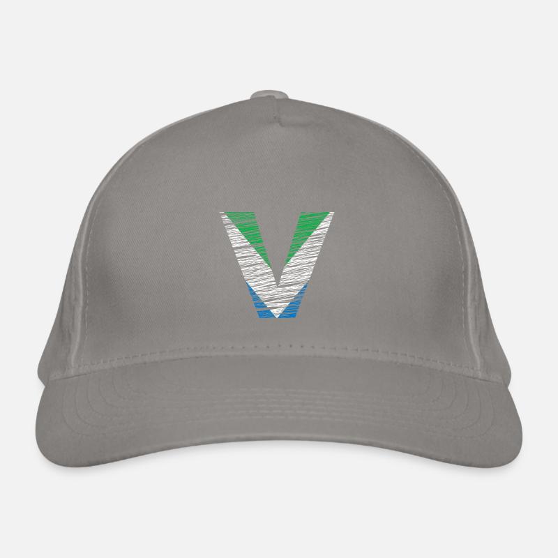 V comme Vegan - Vintage V, couleurs du drapeau vegan Casquette classique bio