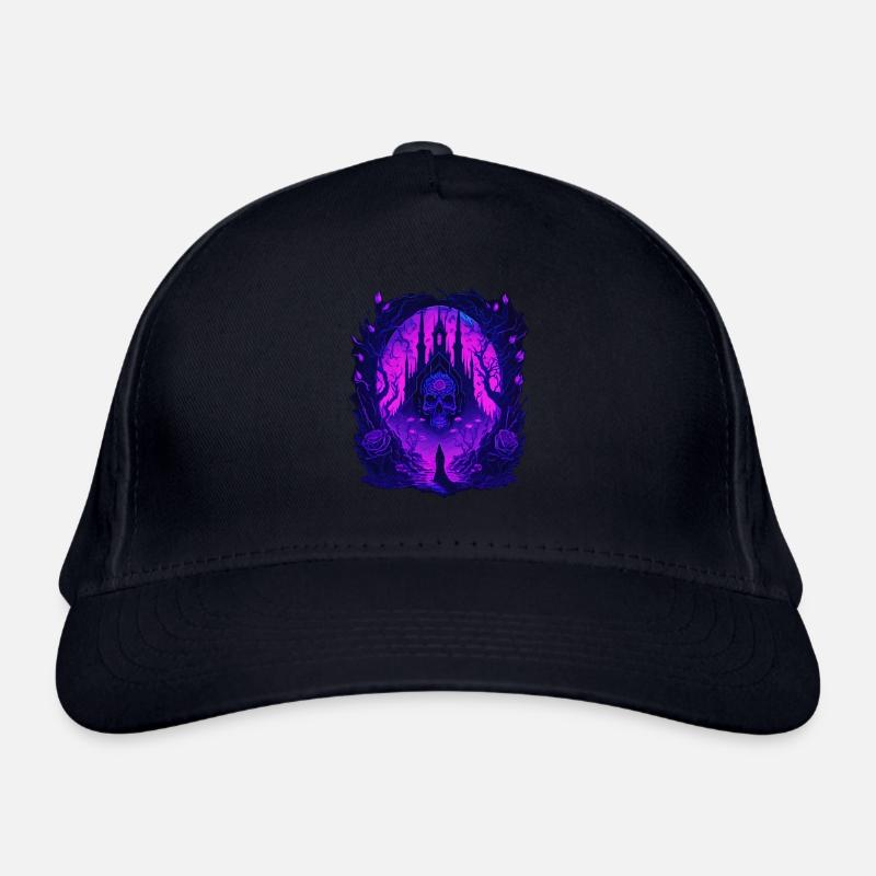 Neon Gothic Skull Architecture Organic Baseball Cap
