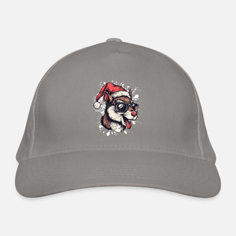 Squirrel Christmas Funny Organic Baseball Cap