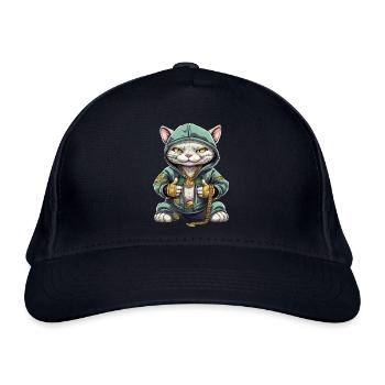Cute Hip Hop Cat - Bio-Baseballkappe - Navy - Vorne