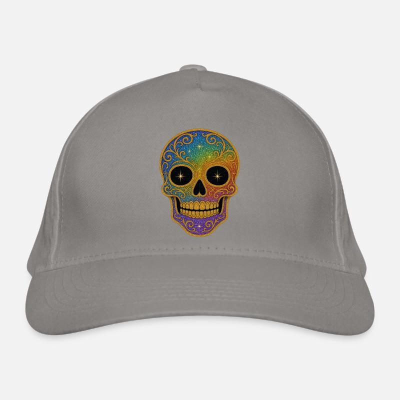 Rainbow Skull Design Organic Baseball Cap