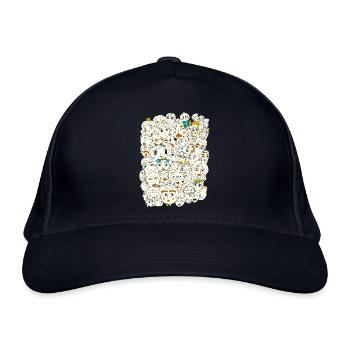 Gesichter auf und über Gesichter - Bio-Baseballkappe - Navy - Vorne