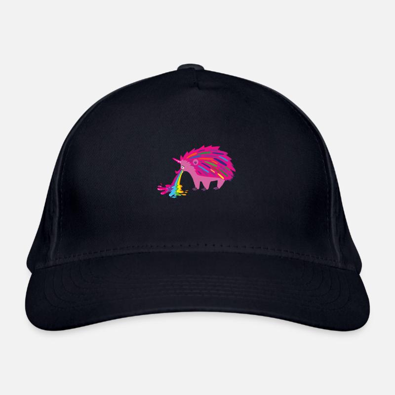 hérisson, puking, hérisson puking, arc-en-ciel, coloré, rose - Casquette classique bio - marine