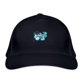 kohlmeise,vogel,blumen,aquarell,blau - Bio-Baseballkappe - Navy - Vorne