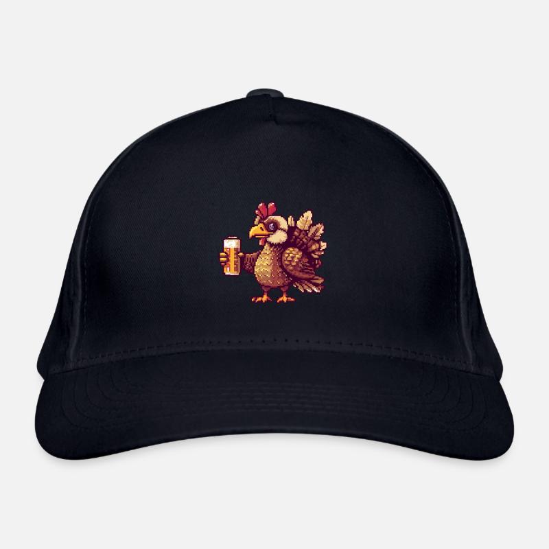 Turkey Pixel Beer Organic Baseball Cap