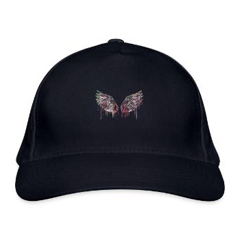 angelwings,wings,watercolor,red,angel wings - Organic Baseball Cap - navy - Front