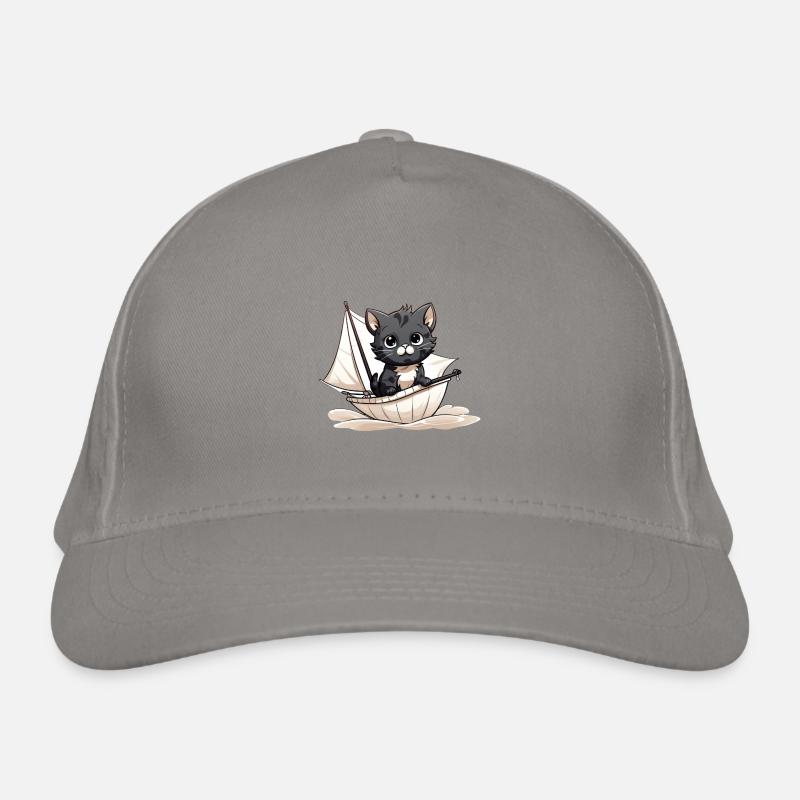 Chat mignon sur un dériveur Casquette classique bio