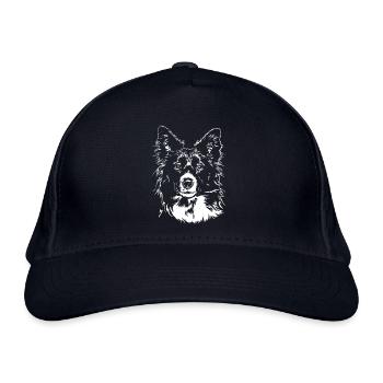 BORDER COLLIE Portrait Hütehunde Hunde Wilsigns - Bio-Baseballkappe - Navy - Vorne