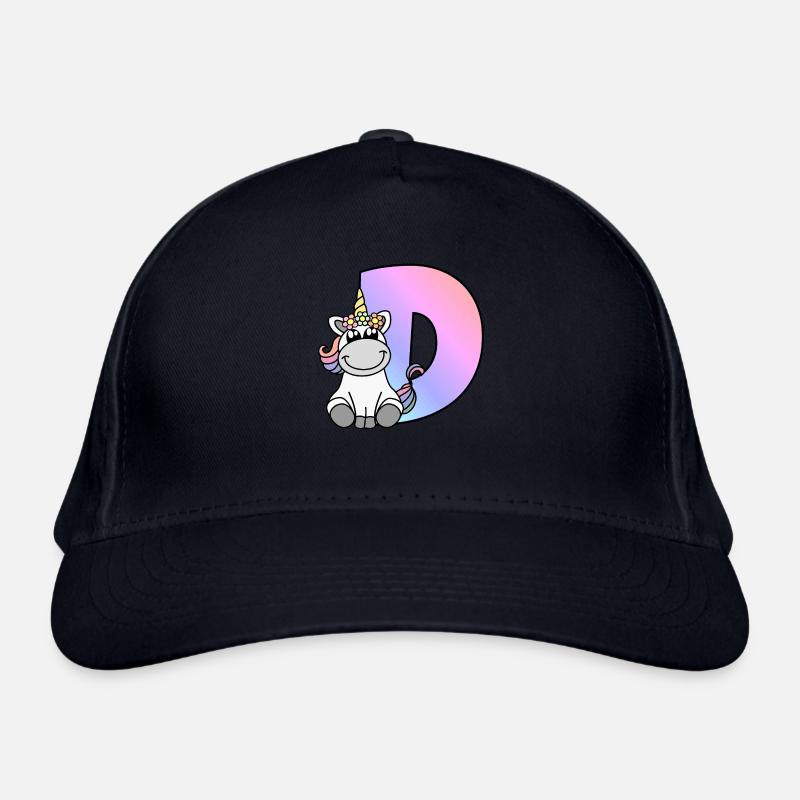 Einhorn Buchstabe D Bio-Baseballkappe