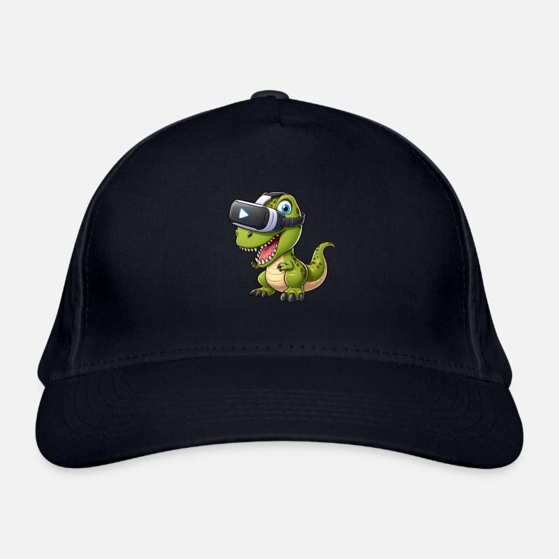 Funny T-Rex dinosaur in virtual reality Organic Baseball Cap