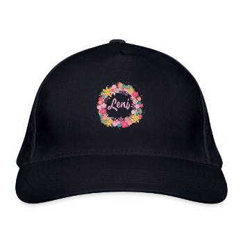 leni,fleurs,couronne de fleurs,floral,illustration - Casquette classique bio - marine - Devant