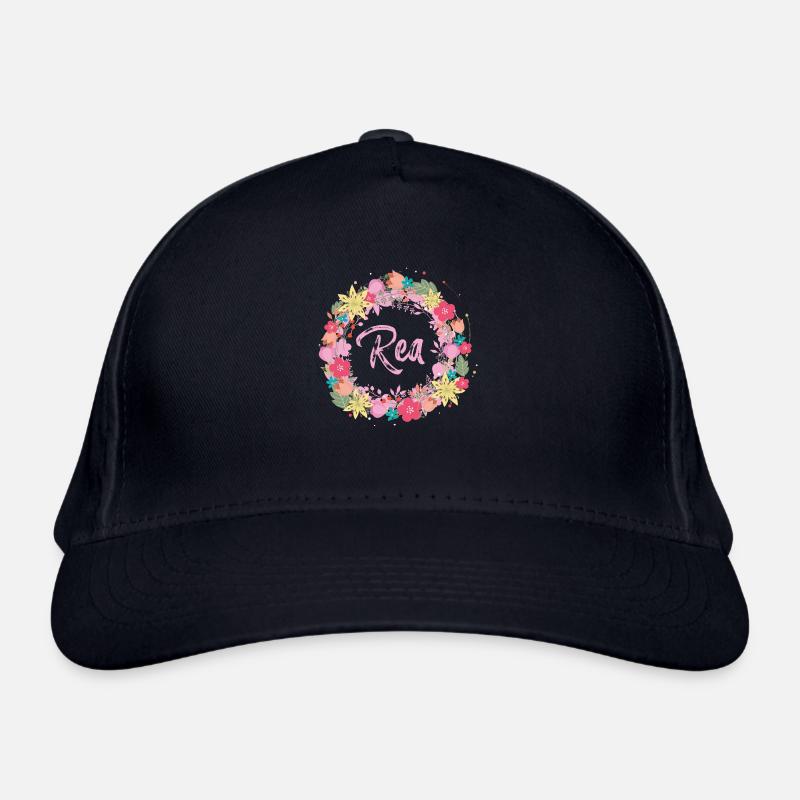 rea ,blumen,blumenkranz,floral,illustration - Bio-Baseballkappe - Navy