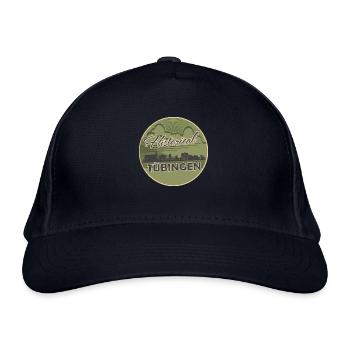 tübingen,skyline,kreis, scherenschnitt, grün,retro - Bio-Baseballkappe - Navy - Vorne