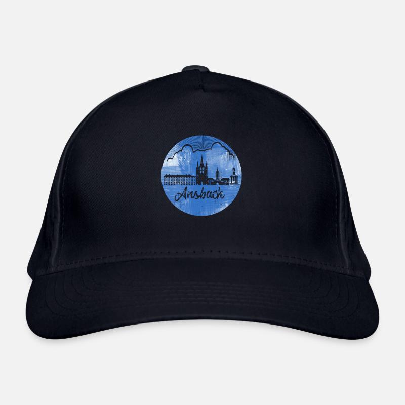 ansbach,skyline,bleu,cercle,rétro Casquette classique bio