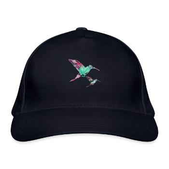 kolibri, graffiti ,malerei, blumen,vogel,malerei, - Bio-Baseballkappe - Navy - Vorne