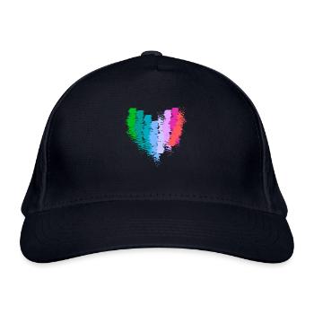 cœur, arc-en-ciel, pinceau, peinture, coloré, dessin - Casquette classique bio - marine - Devant
