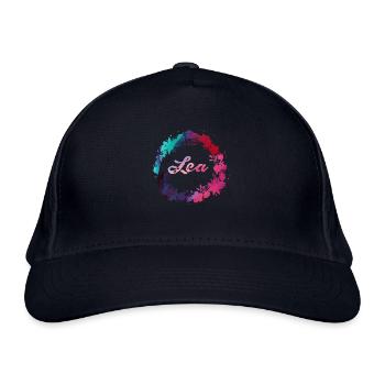 lea,flowers,flower wreath,floral,illustration - Organic Baseball Cap - navy - Front