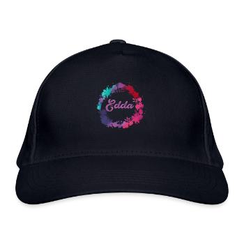 edda,fleurs,couronne de fleurs,floral,illustration - Casquette classique bio - marine - Devant