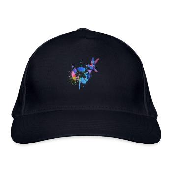 colibri, graffiti, peinture, fleurs, oiseau, fleur, coloré - Casquette classique bio - marine - Devant