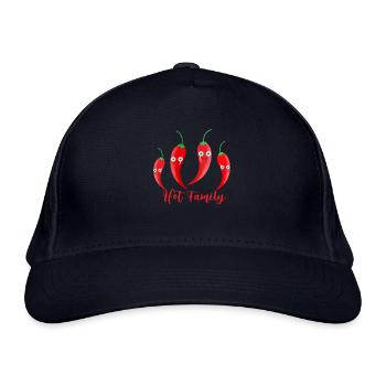 hot family,chilli,familie,hot,gemüse - Bio-Baseballkappe - Navy - Vorne