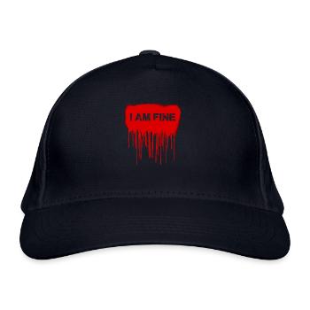 i am fine,blut,halloween,bloody - Bio-Baseballkappe - Navy - Vorne
