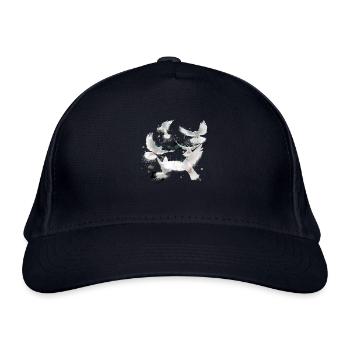 pigeons,sourds,oiseaux,troupeaux d’oiseaux,blancs,graffitis - Casquette classique bio - marine - Devant