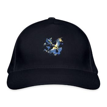 Vögel,kohlmeise, vogelschwarm, Graffiti,bunt - Bio-Baseballkappe - Navy - Vorne