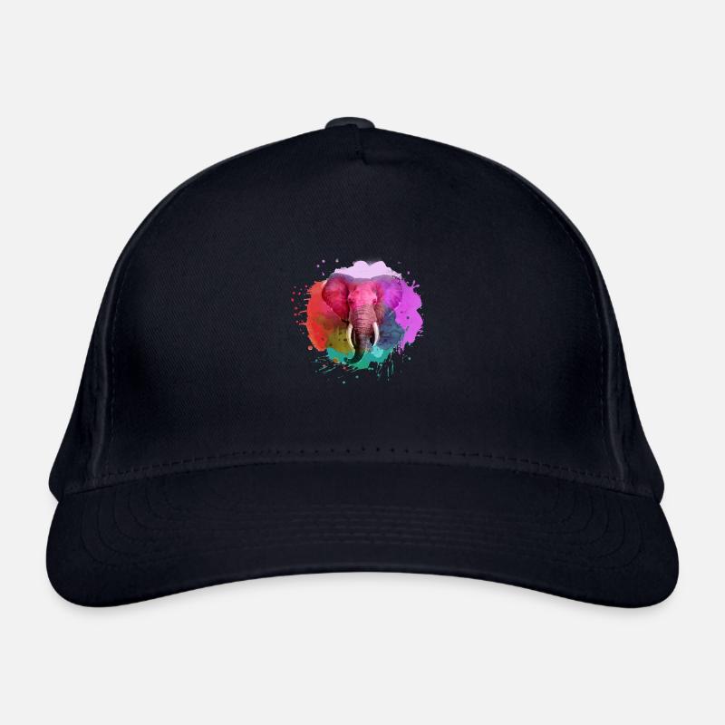 éléphant, rose, coloré, peinture, coloré, aquarelle, graffiti Casquette classique bio