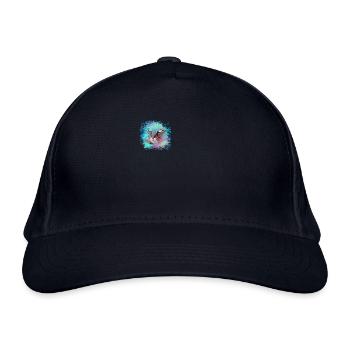 siam cat, neon, cat, graffiti, painting, watercolor - Organic Baseball Cap - navy - Front