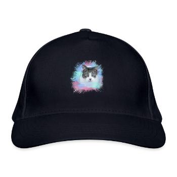 Chat, Vert, Aquarelle, Art, Peinture, Graffiti, Coloré - Casquette classique bio - marine - Devant