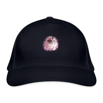 zwerghamster,hamster,weiss,graffiti,malerei,rosa - Bio-Baseballkappe - Navy - Vorne