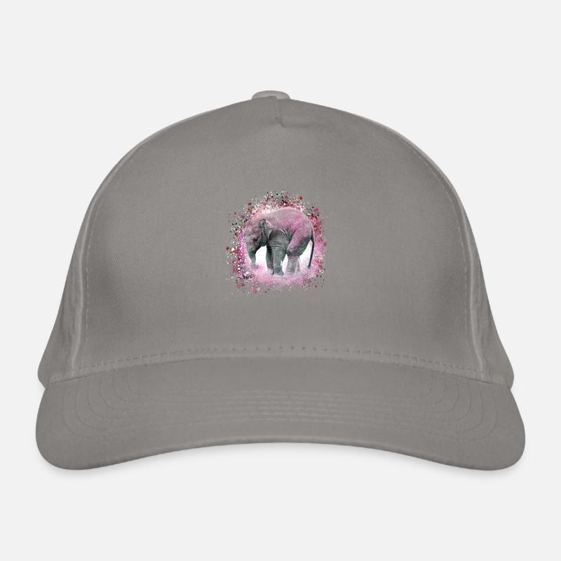 bébé éléphant, éléphant, graffiti, rose, peinture Casquette classique bio