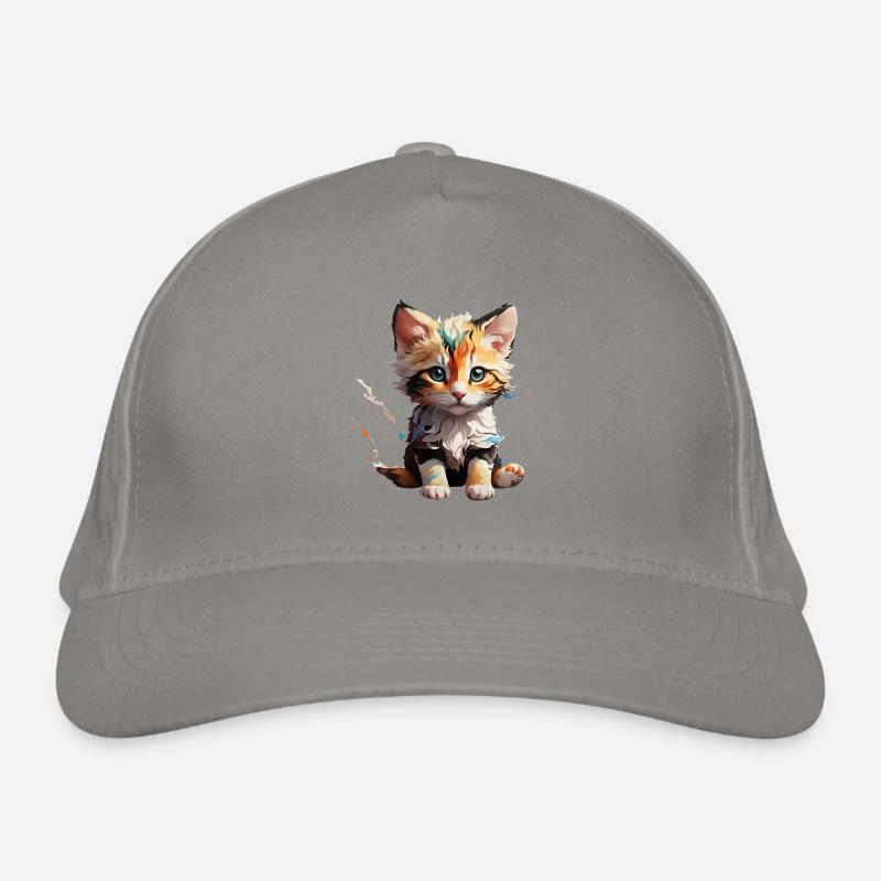 Cat small Organic Baseball Cap