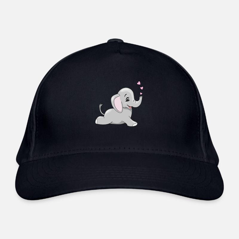 Couché heureux bébé éléphant Casquette classique bio