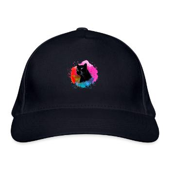 panther,cheetah,leopard,black,colorful,graffiti - Organic Baseball Cap - navy - Front