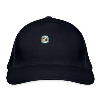 cat, colorful, watercolor, painting, graffiti, tiger cat, - Organic Baseball Cap - navy - Front