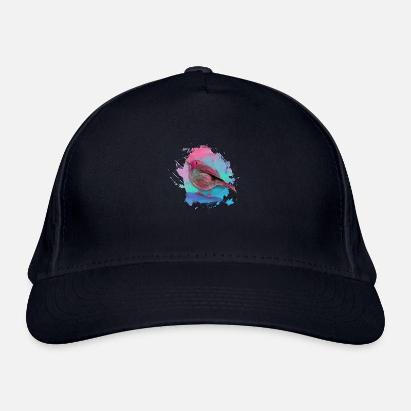 rotkehlchen,vogel,bunt,aquarell,malerei - Bio-Baseballkappe - Navy