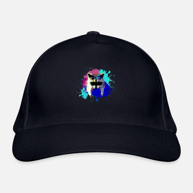 raton laveur, ours, graffiti, peinture, bleu, éclaboussures de couleur Casquette classique bio