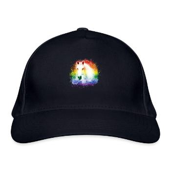 colorful horse ,white horse, horse ,rainbow,grafftit - Organic Baseball Cap - navy - Front