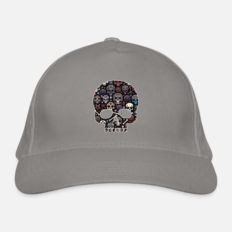 Buntes dekoratives Skullmuster Bio-Baseballkappe