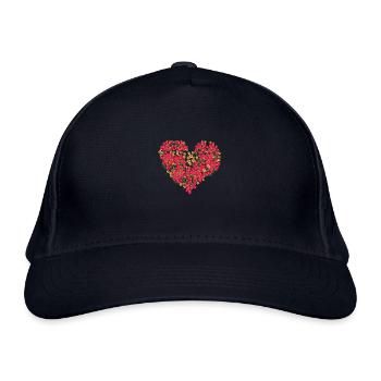 herz,erdbeerherz,erdbeeren,retro,vintage,rot - Bio-Baseballkappe - Navy - Vorne